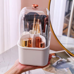 360 Rotating Makeup Brush Organizer Transparent Storage Box