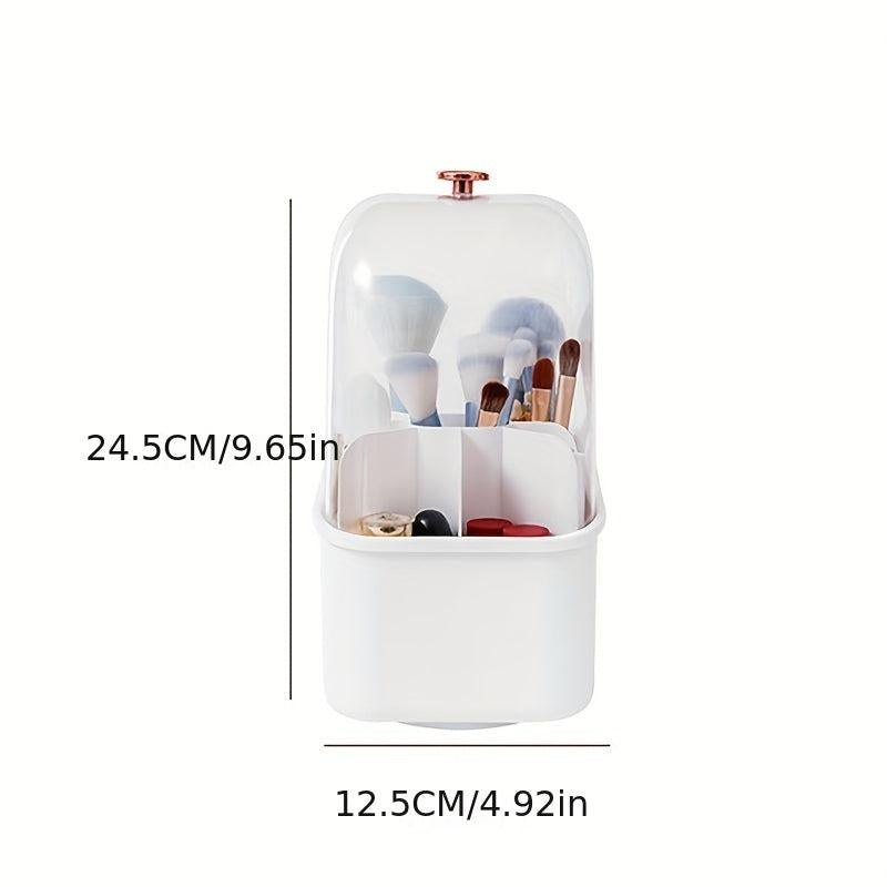 360 Rotating Makeup Brush Organizer Transparent Storage Box