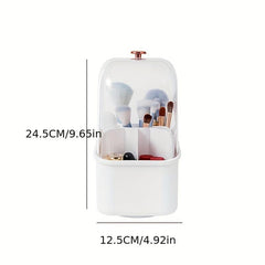 360 Rotating Makeup Brush Organizer Transparent Storage Box