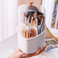 360 Rotating Makeup Brush Organizer Transparent Storage Box