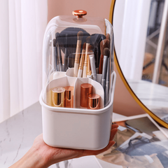 360 Rotating Makeup Brush Organizer Transparent Storage Box