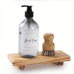 Wooden Pedestal Soap Stand Rustic Soap Tray Holder