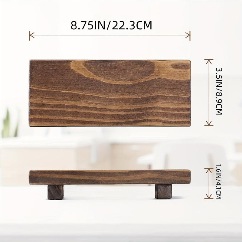Wooden Pedestal Soap Stand Rustic Soap Tray Holder