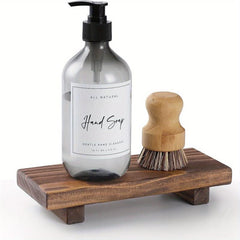 Wooden Pedestal Soap Stand Rustic Soap Tray Holder