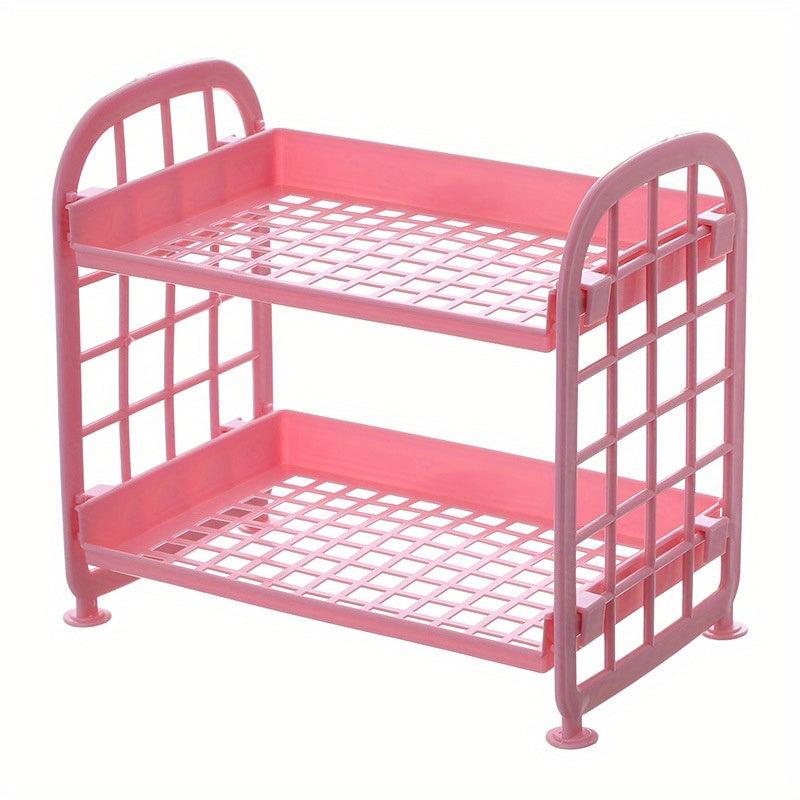Double Layer Hollow Shelf Desktop Storage Rack Makeup Organizer