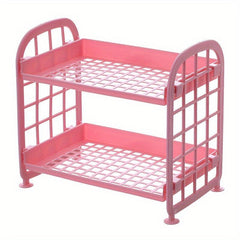 Double Layer Hollow Shelf Desktop Storage Rack Makeup Organizer