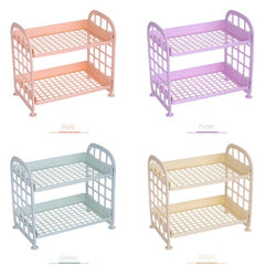 Double Layer Hollow Shelf Desktop Storage Rack Makeup Organizer