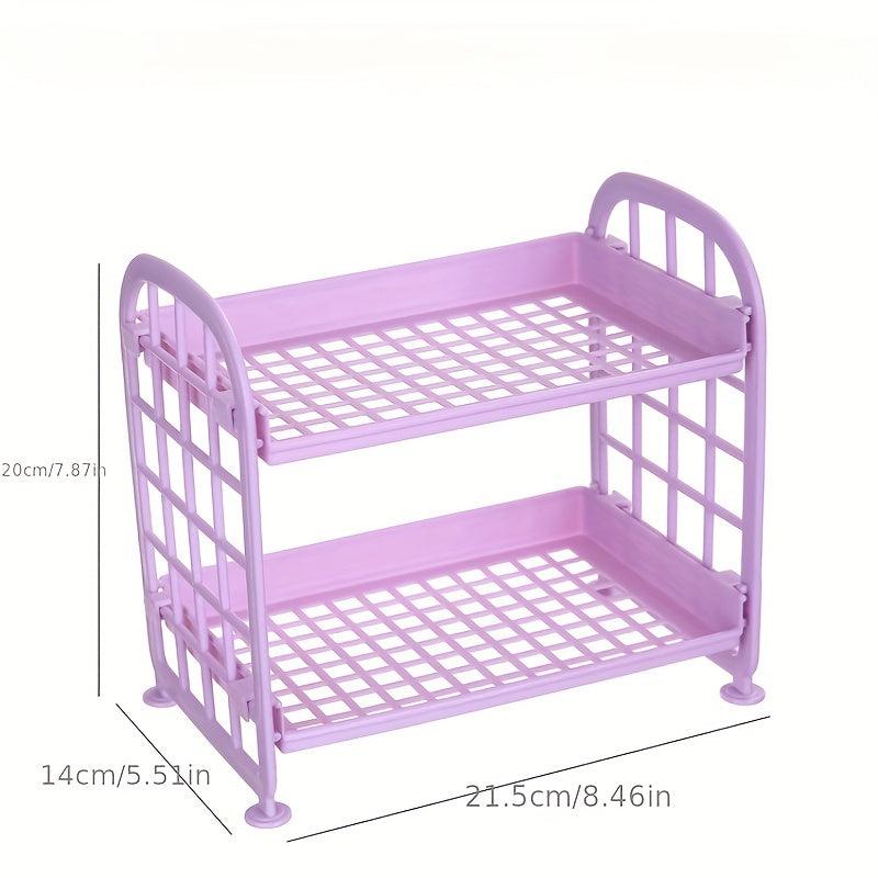 Double Layer Hollow Shelf Desktop Storage Rack Makeup Organizer