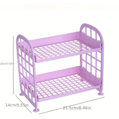 Double Layer Hollow Shelf Desktop Storage Rack Makeup Organizer