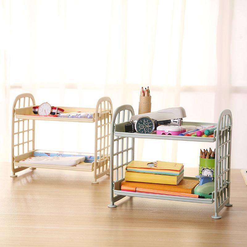 Double Layer Hollow Shelf Desktop Storage Rack Makeup Organizer