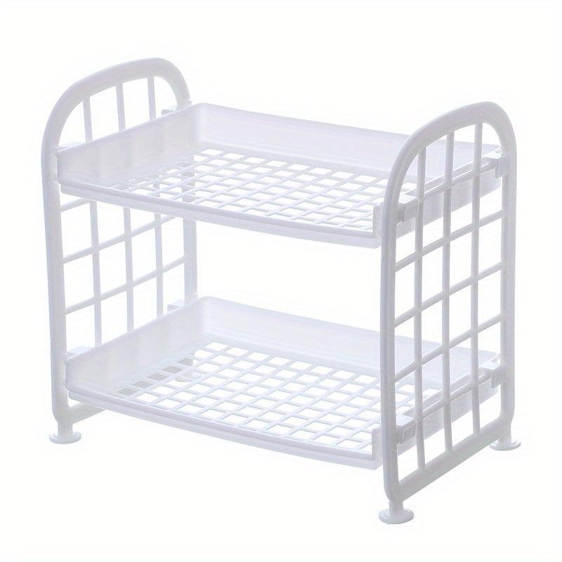 Double Layer Hollow Shelf Desktop Storage Rack Makeup Organizer