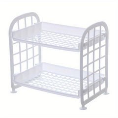 Double Layer Hollow Shelf Desktop Storage Rack Makeup Organizer