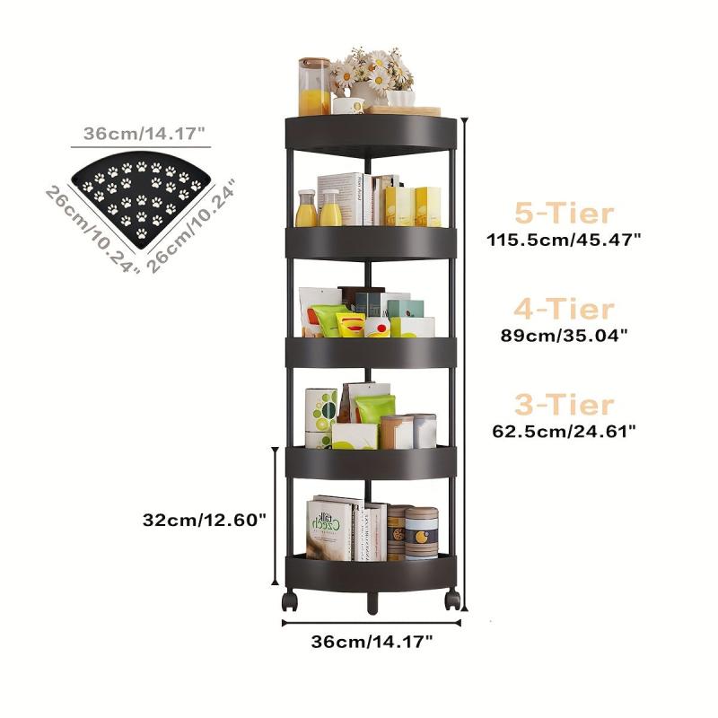 Bathroom Corner Shelves Shower Storage Rack with Wheels