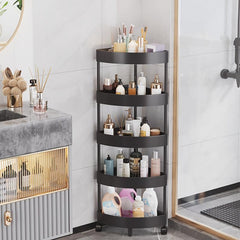 Bathroom Corner Shelves Shower Storage Rack with Wheels