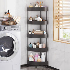 Bathroom Corner Shelves Shower Storage Rack with Wheels