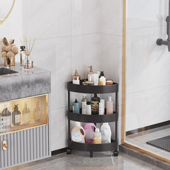 Bathroom Corner Shelves Shower Storage Rack with Wheels