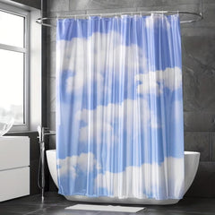Cloud Shower Curtain 72x Fabric Waterproof 12 Hooks