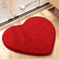 Heart Shaped Bath Mat - Soft Absorbent Non Slip Bathroom Rug