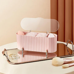 Dustproof Cosmetic Cotton Storage Box Beauty Egg Shelf