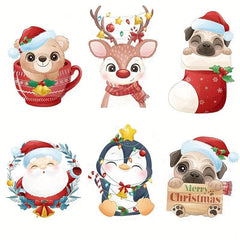1pc Merry Christmas Toilet Stickers Bathroom Wall Switch Decorative Remova