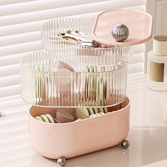 Large Capacity Powder Puff Storage Box with Rotation for Makeup & Jewelry