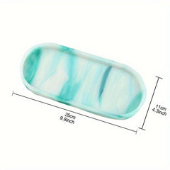 Ceramic Marble Storage Tray Oval Vanity Organizer