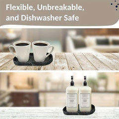 Ceramic Marble Storage Tray Oval Vanity Organizer