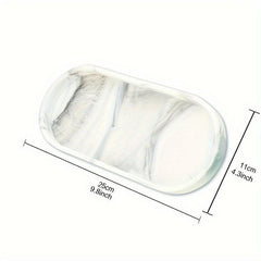 Ceramic Marble Storage Tray Oval Vanity Organizer