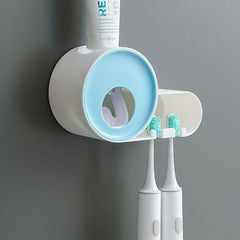 Toothbrush Holder w/ Automatic Dispenser Wall Mounted Storage Rack