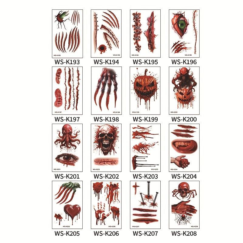 Halloween Toilet Sticker Horror Bleeding Suture Scar Temporary Sticker