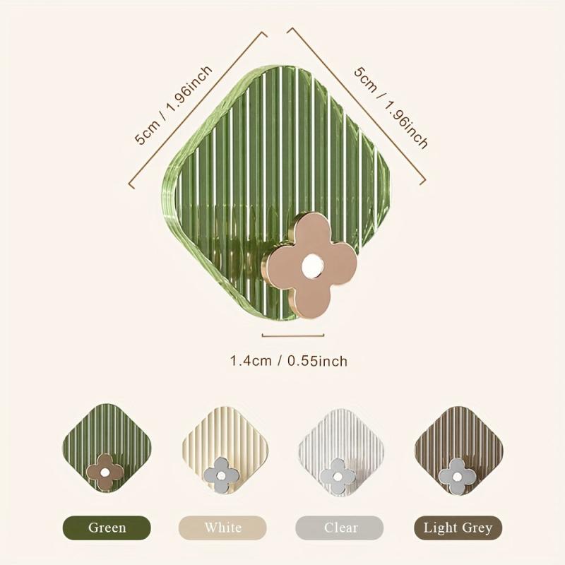 Modern Flower Detail Adhesive Hook for Bathroom and Household