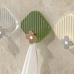 Modern Flower Detail Adhesive Hook for Bathroom and Household