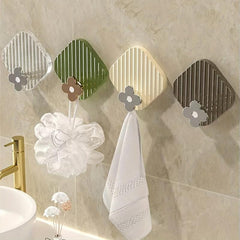 Modern Flower Detail Adhesive Hook for Bathroom and Household