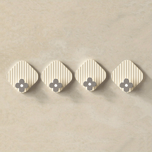 Modern Flower Detail Adhesive Hook for Bathroom and Household