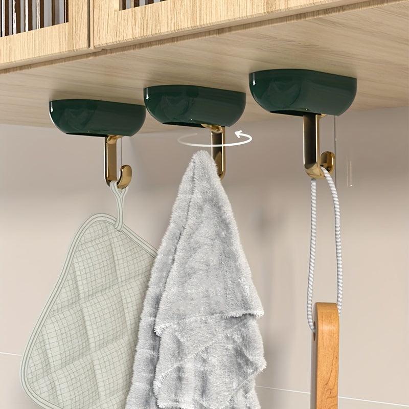 360 Rotatable Rack Bag Coat Towel Hook Bathroom Adhesive