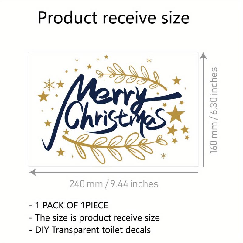 Christmas Tree Toilet Sticker Waterproof Self-Adhesive Transparent Glass Decal