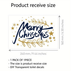 Christmas Tree Toilet Sticker Waterproof Self-Adhesive Transparent Glass Decal