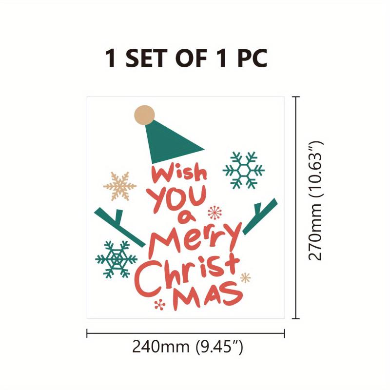 Christmas Tree Toilet Sticker Waterproof Self-Adhesive Transparent Glass Decal