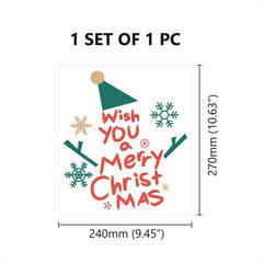 Christmas Tree Toilet Sticker Waterproof Self-Adhesive Transparent Glass Decal