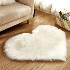 Soft Fluffy Shaggy Area Rug Plush Carpet Heart Shaped for Living Room & Bedroom