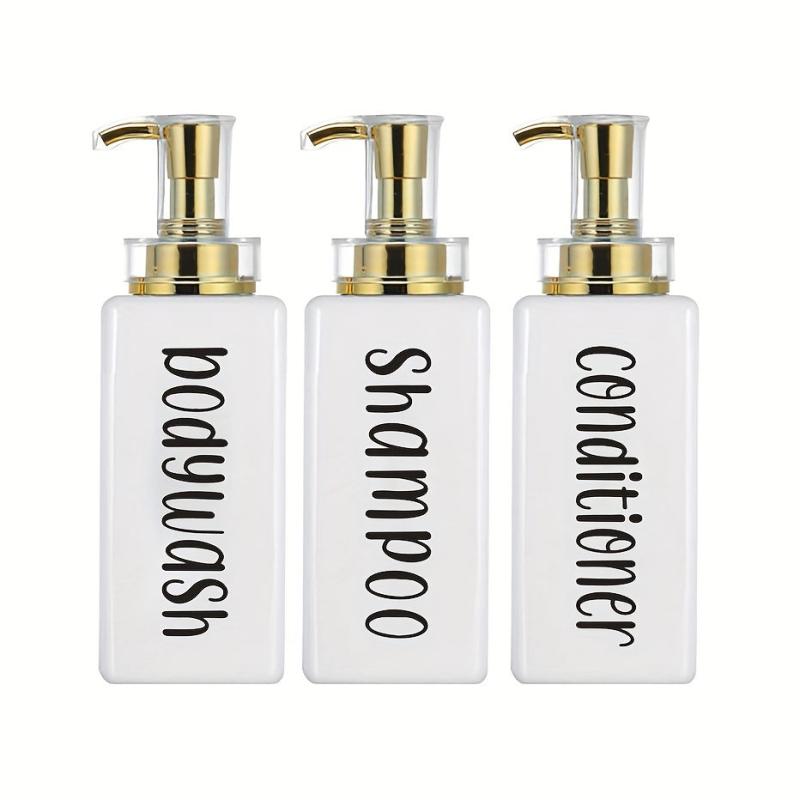 3pcs Bathroom Dispenser Refillable Bath Shampoo Shower Gel Dispensing Bottle