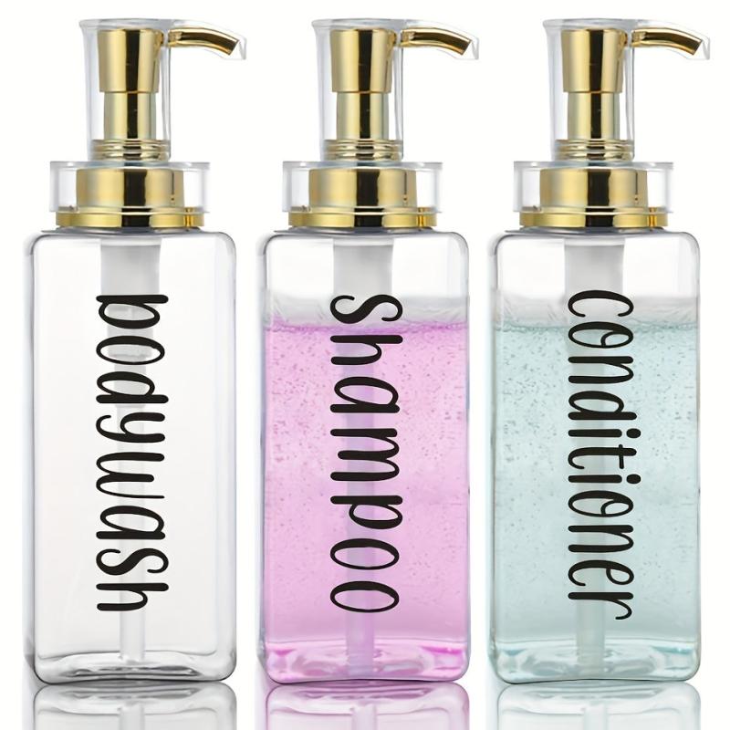 3pcs Bathroom Dispenser Refillable Bath Shampoo Shower Gel Dispensing Bottle