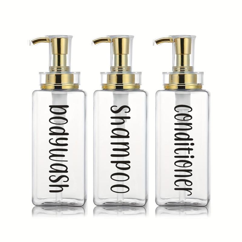 3pcs Bathroom Dispenser Refillable Bath Shampoo Shower Gel Dispensing Bottle