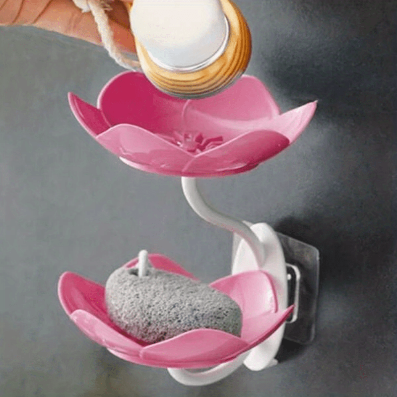 Lotus Shaped Wall Mounted Soap Dish Easy to Clean
