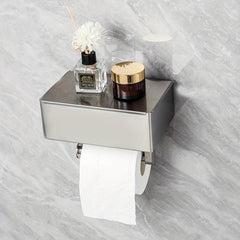 Toilet Paper Roll Holder with Storage Rack, Stainless Steel Tissue Holder