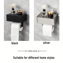 Toilet Paper Roll Holder with Storage Rack, Stainless Steel Tissue Holder