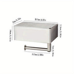 Toilet Paper Roll Holder with Storage Rack, Stainless Steel Tissue Holder