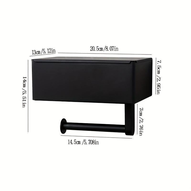 Toilet Paper Roll Holder with Storage Rack, Stainless Steel Tissue Holder
