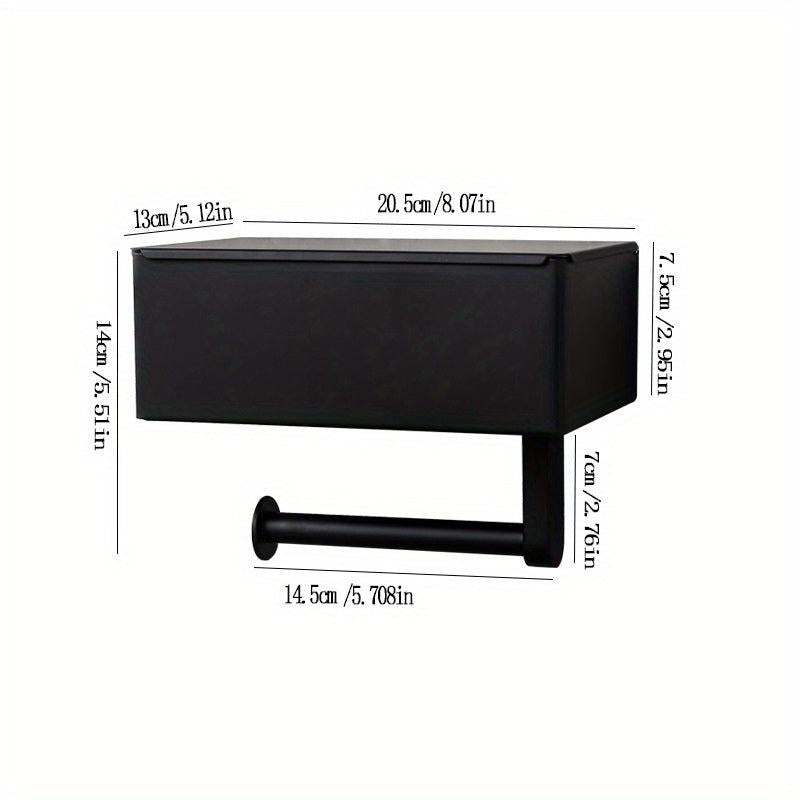 Toilet Paper Roll Holder with Storage Rack, Stainless Steel Tissue Holder