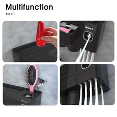 Toothbrush Holder & Gargle Cup Set with Automatic Toothpaste Dispenser